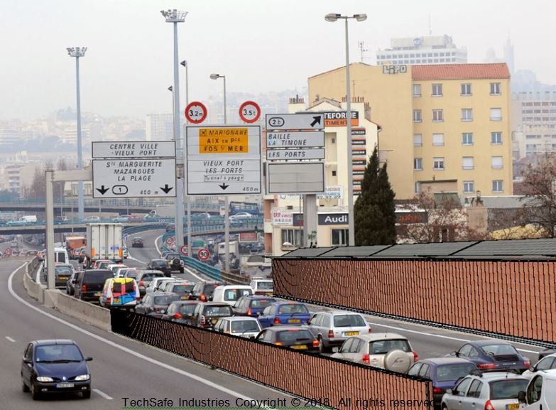 Ecran antibruit en zone urbaine